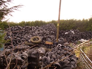 Shropshire pensioner John Roberts was ordered to remove 12,000-14,000 waste tyres stored at his farm near Ludlow